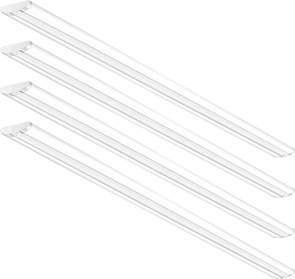 QCAI 8FT LED Sizehop Light 110W [6-lamp T8 Fluorescent Equiv.], Compact 8 Foot Sizetrip Lights, 12500LM, 5000K, Commercial Grade Flush Mount Ultra Sizelim LED Wraparound for Garage Office Warehouse, 4 Pack