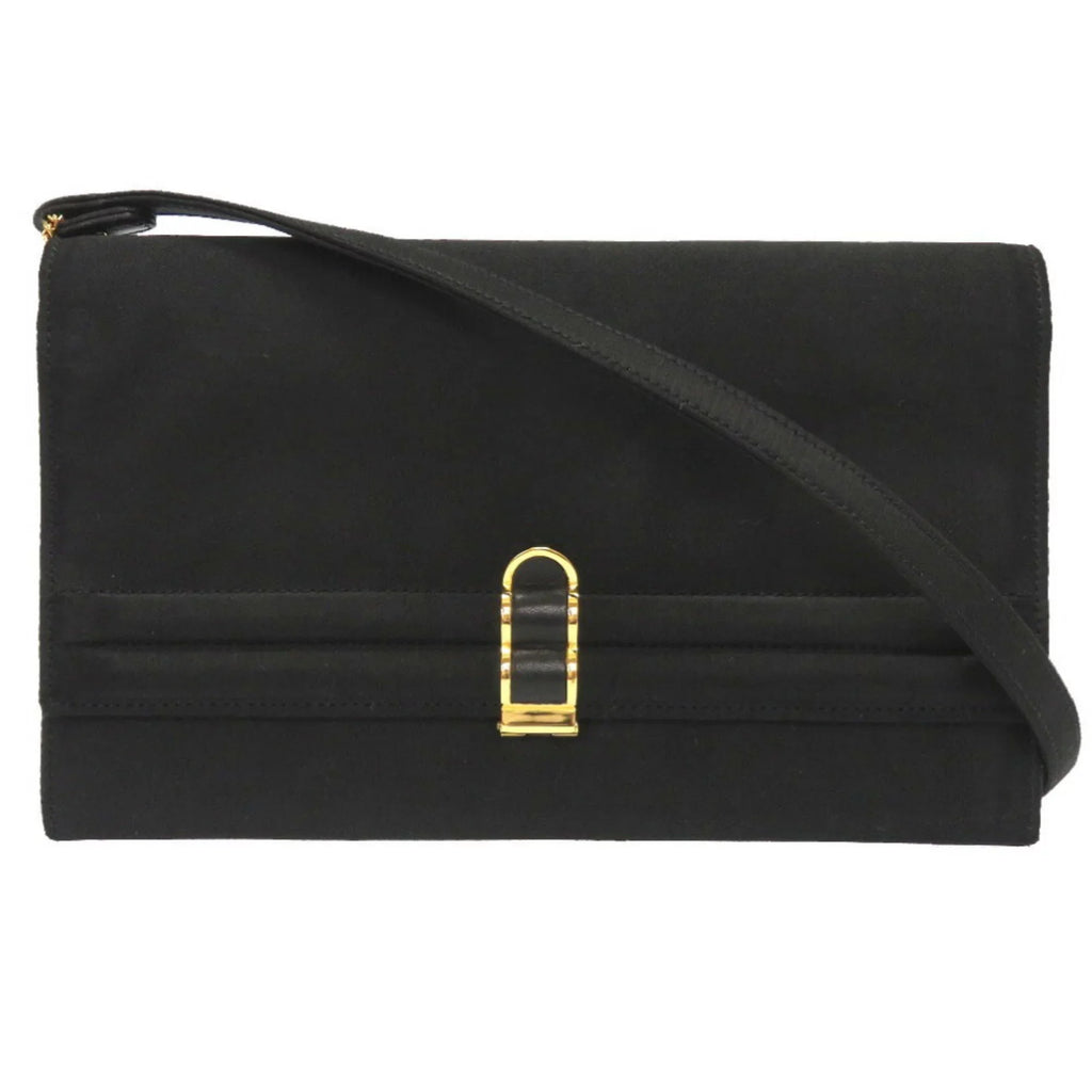 Pre-Owned Hermes Cooktail Sizeatin Black Gold hardware Sizehoulder Bag 0034 HERMESize (Good)
