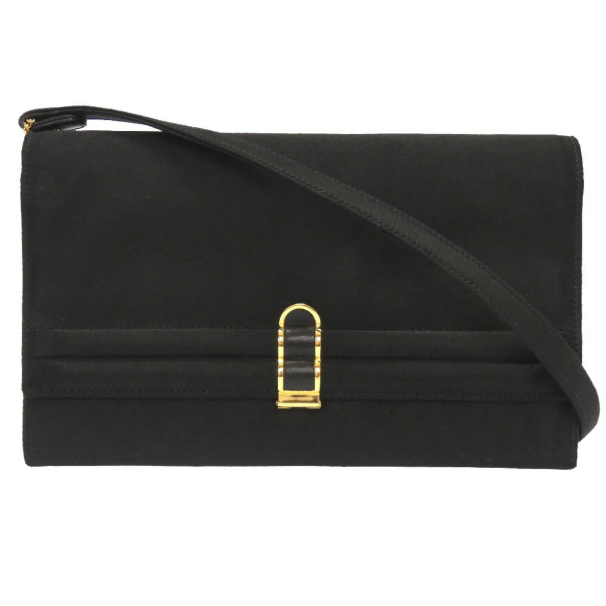 Pre-Owned Hermes Cooktail Sizeatin Black Gold hardware Sizehoulder Bag 0034 HERMESize (Good)