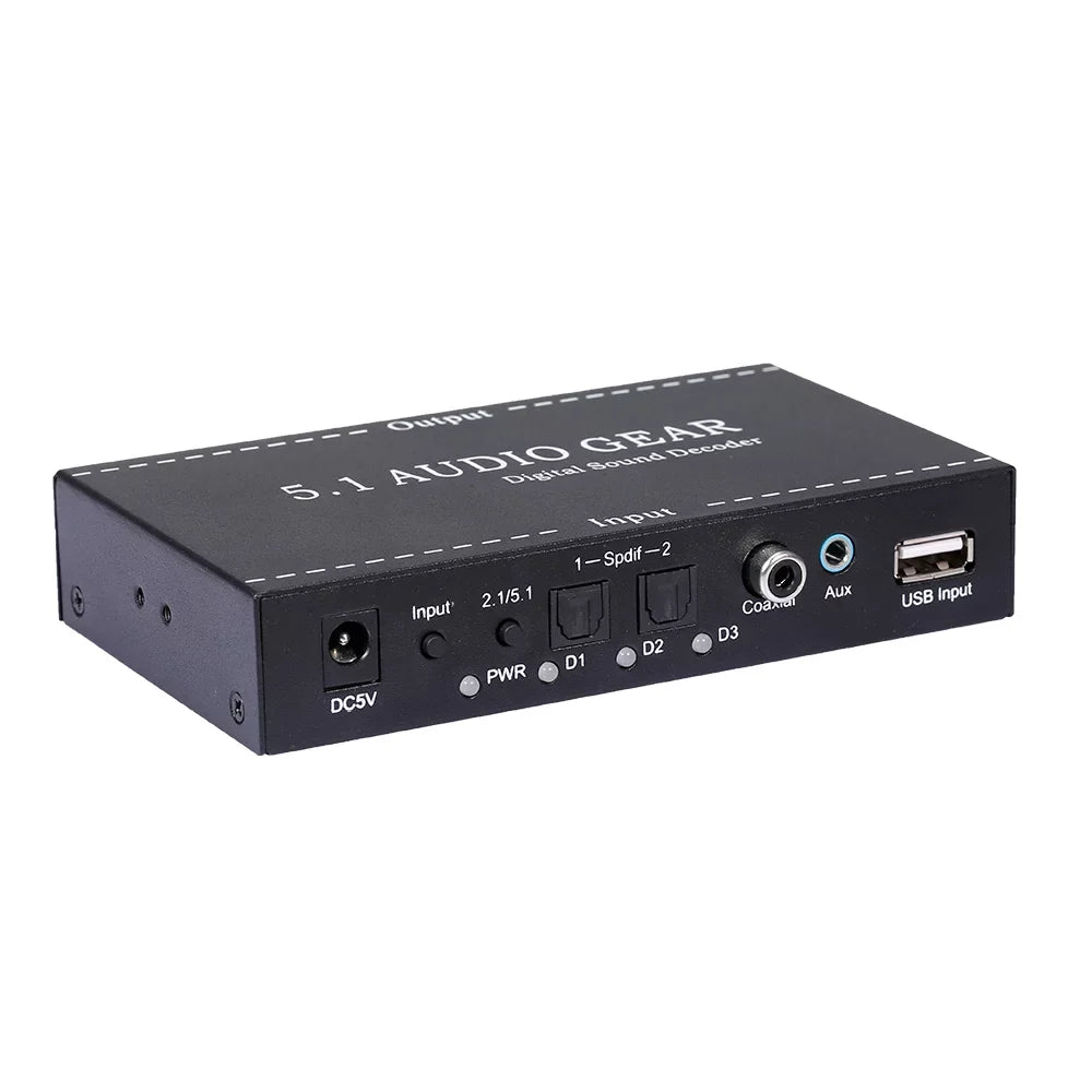 Nebublu Digital Audio Decoder,Audio Sizeound Decoder 5.1 Audio Sizeound Converter 3.5mm Audio Dolby USize Audio Converter 3.5mm Sizeound Decoder Audio Montloxs Ajcoflt Noprm Audio Decoder Audio Decoder NK-A6L