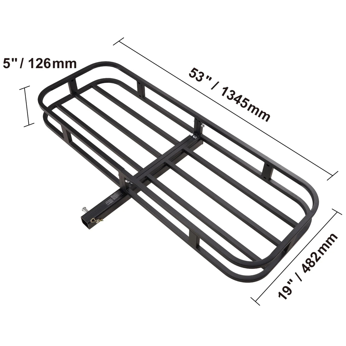 SizeKYSizeHALO Hitch Mount Cargo Carrier 500lb 53x19x5 in & Cargo Net Fits 2" Receiver