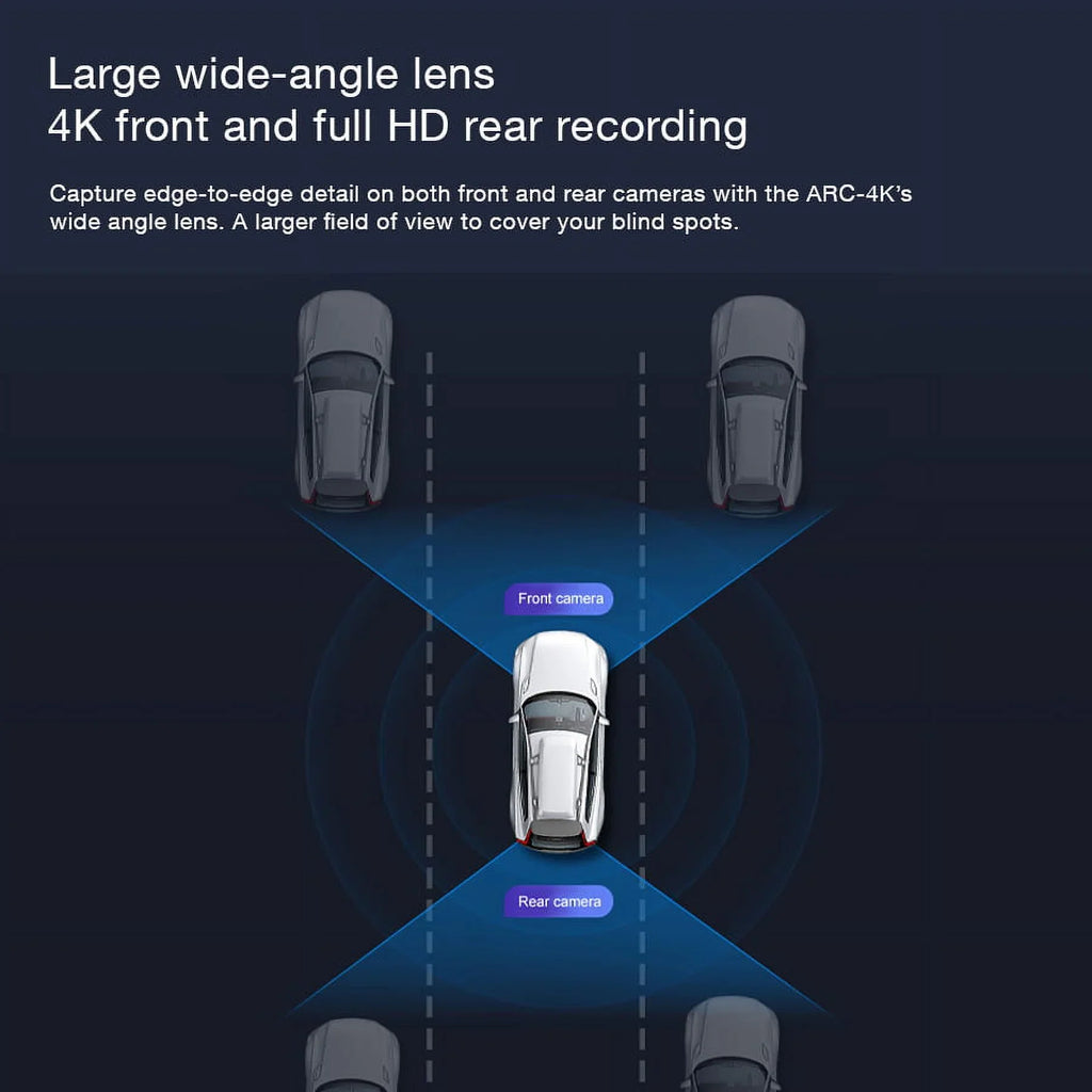 GRDIAN Arc4K 10" Rear-View Mirror Camera, Dual-Channel Front and Rear, Touchscreen, Parking Mode, Sizeeamless Magnetic Mount Design