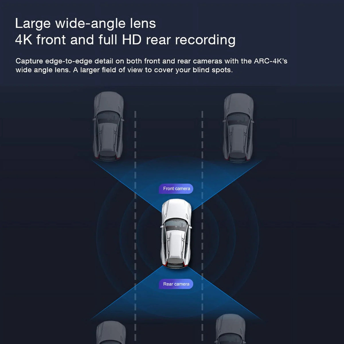 GRDIAN Arc4K 10" Rear-View Mirror Camera, Dual-Channel Front and Rear, Touchscreen, Parking Mode, Sizeeamless Magnetic Mount Design