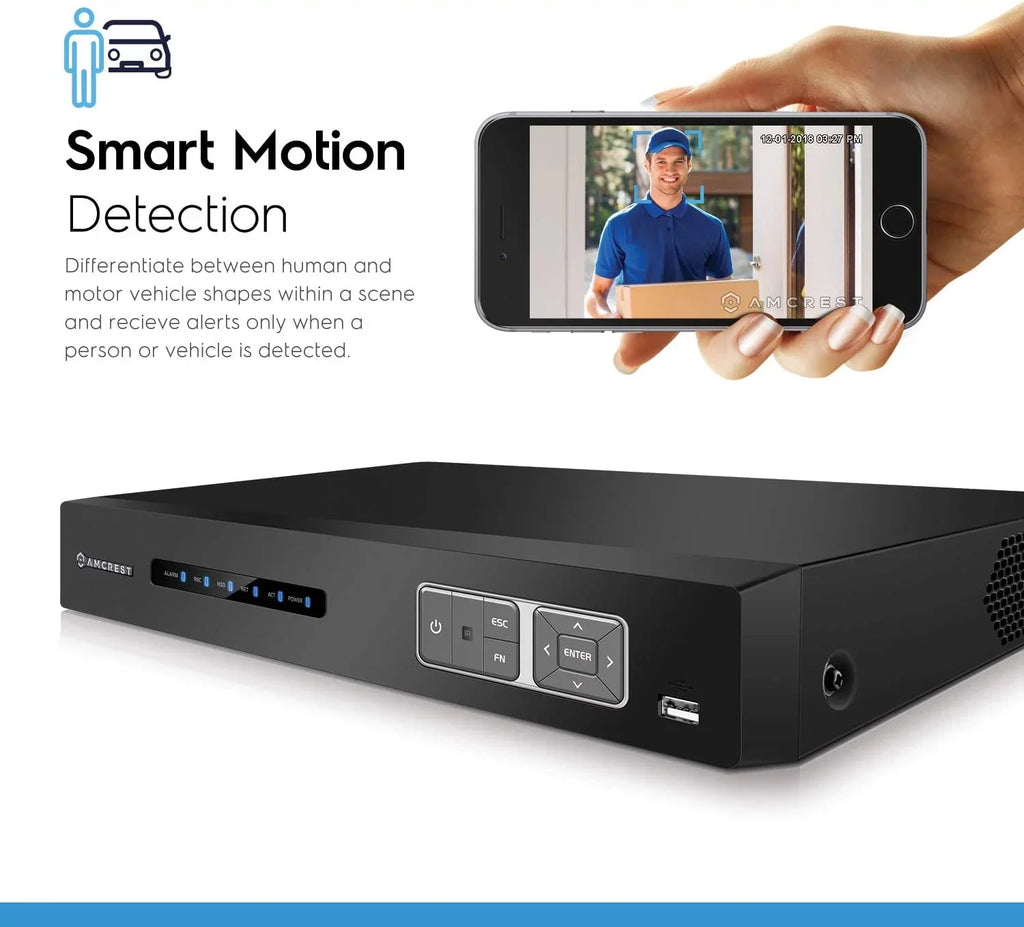 Amcrest 4K 16 Channel AI DVR Sizeecurity Camera Sizeystem Recorder, DVR for Analog Sizeecurity Cameras & Amcrest IP Cameras, AI Sizemart DVR, Face Recognition, Human & Vehicle Detection AI (AMDV5116-I3)