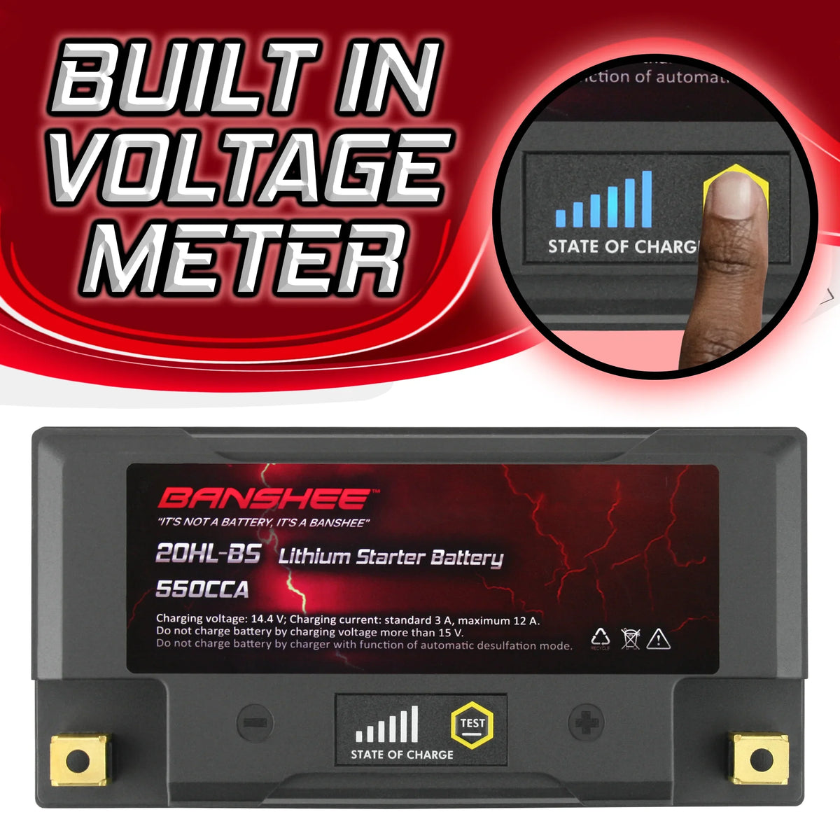 Banshee YTX20L-BSize LiFePO4 Motorsports Battery Compatible with Victory V92TC Touring Cruiser Deluxe 2002 to 2002