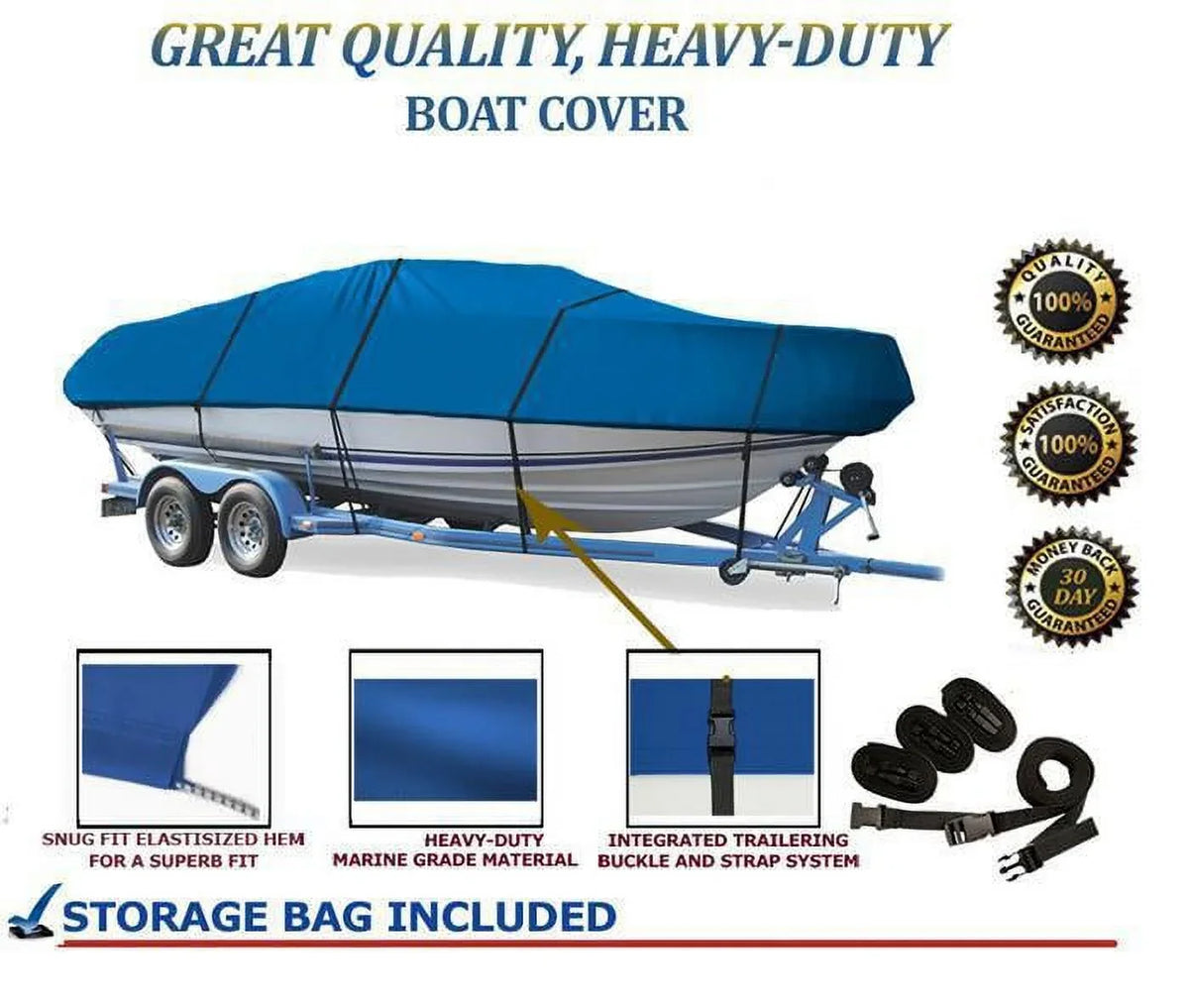 BLUE, GREAT QUALITY BOAT COVER Compatible for ESizeSizeEX GENESizeISize 20.5 I/O 1996 1997 1998 1999 2000 2001